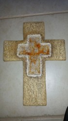Výrobek: Kříž s roztaveným sklem, 32 cm