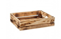 Obrázek výrobku: Opálená drevená bedýnka 40 x 30 x 10 cm