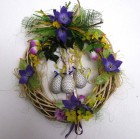 Výrobek: Velikonoční věnec s fialovými květy